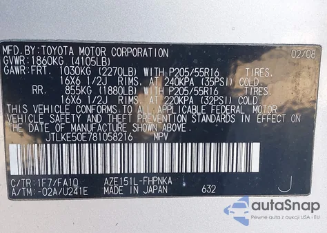 2008 Scion Xb from USA, damaged, VIN JTLKE50E781058216